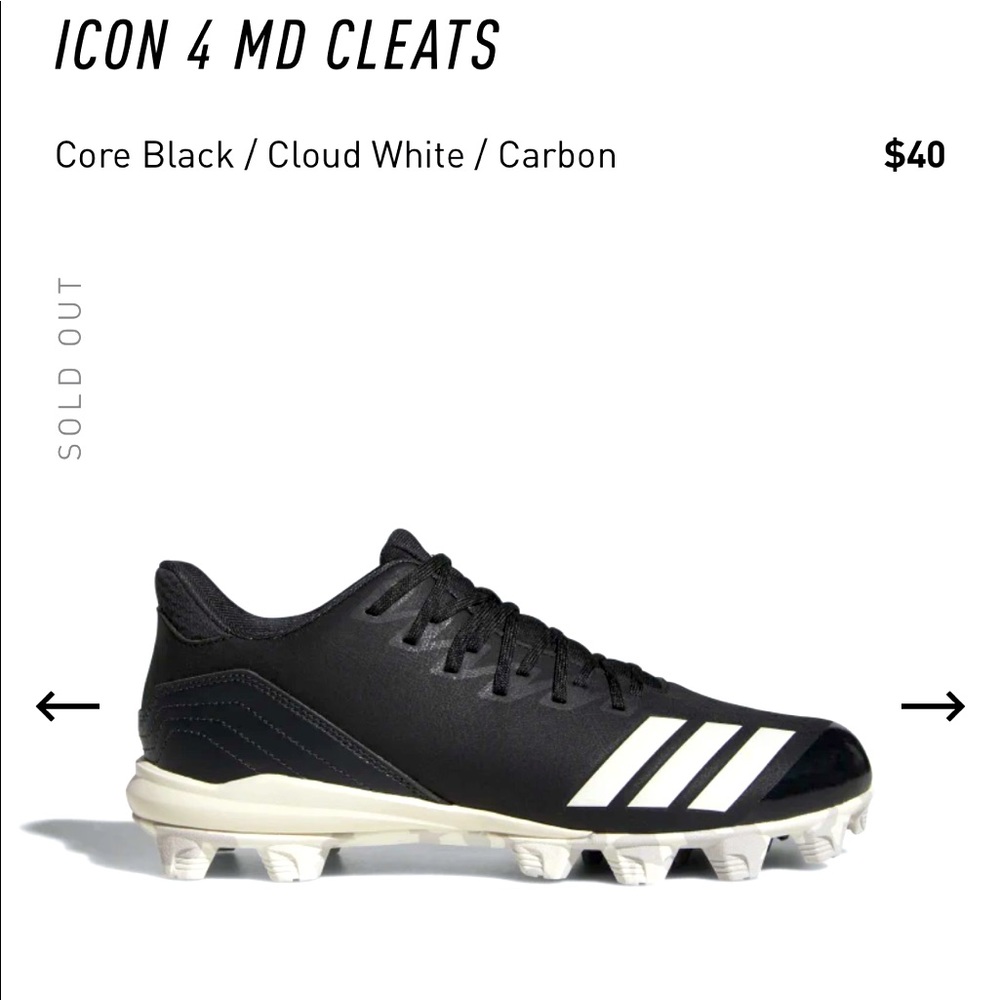 NWT boys Adidas Baseball cleats